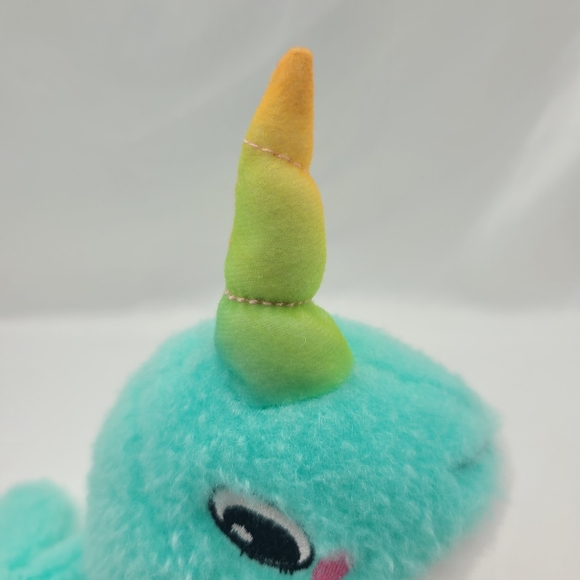 MTY Narwhal Unicorn Rainbow Horn Plush Heart Tail Stuffed Animal Embroidered 9" - Picture 4 of 12
